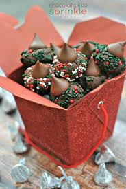 They are super easy to make, taste delicious and look so festive! Chocolate Sprinkle Kiss Cookies Shugary Sweets