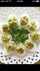 Guacamole And Hard Boiled Egg Snack Healthy And Only 100 Calories Appetizer Recipes Recipes Healthy Snacks