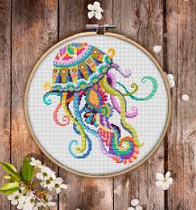 Give everyone a little attitude with needle and thread. Mandala Jellyfish P239 Embroidery Cross Stitch Pdf Pattern Download Cross Stitch Kits Cross Stitch World Counted Cross Stitch Patrones De Puntos Estuches De Punto De Cruz Disenos De Punto De Cruz