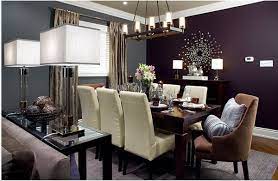 Adding a beautiful piece purple piece of art brings in the beautiful color with little risk. 15 Adorable Contemporary Dining Room Designs Home Design Lover Dining Room Colors Accent Walls In Living Room Dining Room Accents