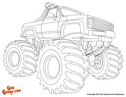Old School Monster Truck Gas Guzzy Events Marketing Monster Truck Coloring Pages Monster Truck Drawing Truck Coloring Pages