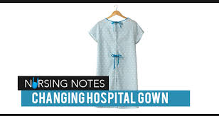 The opening of the gown is at the back, which is wide enough to overlap and cover the patient (most patients). How To Change A Hospital Gown For Patients With Iv Line Nurseslabs