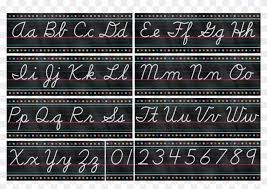 Cursive alphabet, classroom alphabet posters, boho rainbow classroom decor. Tcr5858 Chalkboard Brights Cursive Writing Bulletin Cursive Alphabet Line Hd Png Download 900x900 1517490 Pinpng