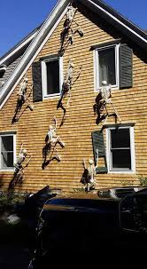 Skeletons Climbing House Funny Halloween Decorations Diy Halloween Home Decor Halloween Skeleton Decorations