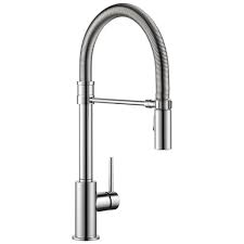 When you're done, it easily snaps back into the faucet to sit flush with the spout. Single Handle Pull Down Kitchen Faucet With Spring Spout 9659 Dst Delta Faucet