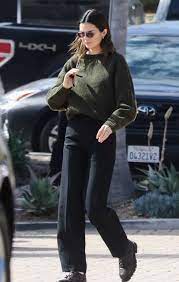 Kendall Jenner Black Leather Sneakers Street Style Malibu 2020 On Sassy Daily Kendall Jenner Outfits Casual Kendall Style Kendall Jenner Street Style