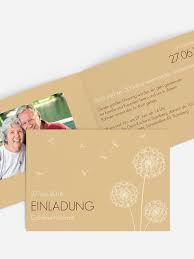 Zum drucken einer goldene hochzeit einladung brauchen sie nur auf das bild zur karte klicken. Einladung Goldene Hochzeit Pusteblume