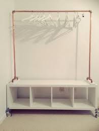 Diy Copper Hanging Rail With Ikea Kallax Base Offener Kleiderschrank Ikea Ideen Coole Ideen