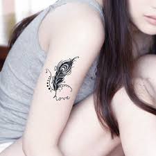 Mystical Feather Love Temporary Tattoos For Men Women Arm Leg Shoulder Neck Waist Waterproof Tatoo Feather Tattoo Tattoos Tattoos For Guys