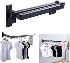 Unfollow clothes hanger rail to stop getting updates on your ebay feed. Amazon Com Uyoyous Wall Mounted Space Saver Retractable Fold Away Clothes Drying R Drying Rack Laundry Wall Mounted Clothes Drying Rack Clothes Hanger Storage