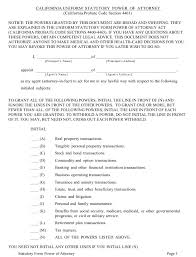 When you need someone to handle your finances on your behalf. California California Uniform Statutory Power Of Attorney Template Download Fillable Pdf Templateroller