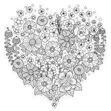 These spring coloring pages are sure to get the kids in the mood for warmer weather. Heart With Flowers Flowers Adult Coloring Pages