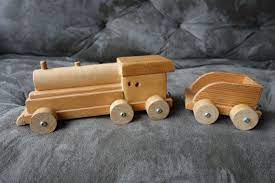 Vintage Wooden Train Set 6 Cars Wooden Train Set Wooden Train Train Set