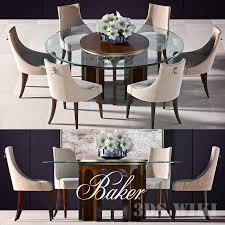Extends up to 70.75w wit. Baker Dining Table With Chairs Download 3d Model 3ds Wiki