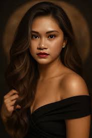 Hyper-realistic portrait of woman in vintage dress