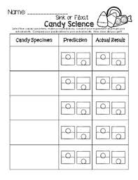 candy sink or float worksheet by little