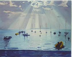 Sun Rays On Lake Garda Oil Painting By Aurelio Zerla Absolutearts Com