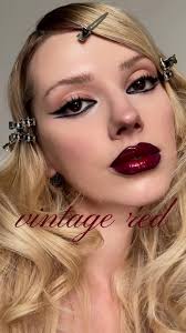 Glossy Vintage Red Lips: Your Makeup Inspiration