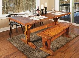 rustic dining table & bench