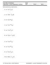 free trigonometry worksheets with answers