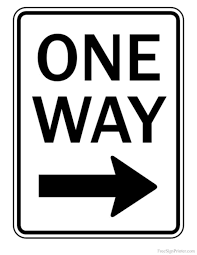 Black And White Rail Road Sign Printable One Way Right Arrow Sign Traffic Signs Road Signs Street Signs