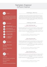 A modern curriculum vitae class. Software Engineer Resume Template Addictionary