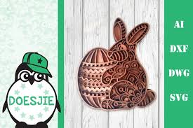 Download Easter Bunny With Easter Egg Layered Mandala Svg Glowforge 1121250 Cut Files Design Bundles