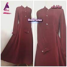 L=100 cm x t=200 cm tersedia dalam pilihan warna : Gamis Renita Wolpeach Warna Merah Hati Kancing Depan Flickr