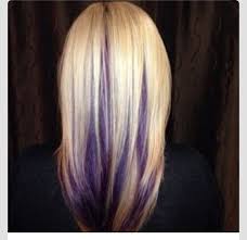 I Like This But With Blue Instead Of Purple With Images Peekaboo Hair Hair Highlights Purple Hair