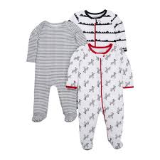 Little Star Organic Little Star Organic Newborn Baby Boy Sleep N Play Footed Pajamas 3 Pack 0 9m Walmart Com Walmart Com