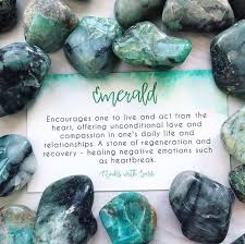 Emerald Meaning Key Words Friendship Compassion Abundance Encourages One To Live And Act From The Heart Spiritual Crystals Crystal Healing Stones Stone