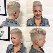 Frisuren Frauen Rasur Frisurentrends Kurzhaarfrisuren Rasurfrisuren Undercut Frau Blond