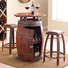 Vintage Oak Wine Barrel Bistro Table Bar Stools Whiskey Finish Barrel Table Wine Barrel Table Barrel Furniture