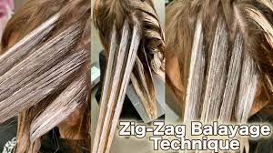 Zig Zag Balayage Technique Youtube Balayage Technique Hair Color Techniques Hair Techniques
