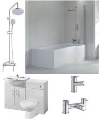 Toilet and wash basin sets. P Shape Vanity Unit Full Bathroom Suite Taps Shower Inc Plumbworkz