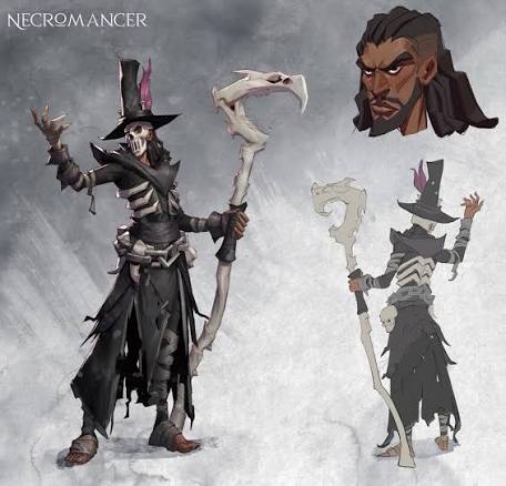 For the first iteration of the dark fantasy project, classes were being  explored for players to be able to play. This is the Necromancer. They were  not quite full on hero characters,