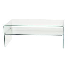 Picture gallery of transparent rectangular glass coffee table with storage. Clear Bent Glass Coffee Table With Shelf 3 8 Inch Thick