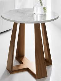 Modern wood coffee tables & side tables. Hooker Furniture Melange White Marble Medium Wood 24 Wide Round End Table Hoo6385042700