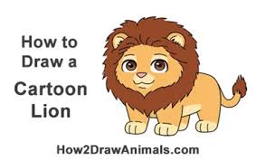 Draw a large circle, which will be the. How To Draw A Lion Cartoon