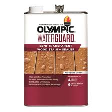 Olympic Waterguard 1 Gal Woodland Cedar Semi Transparent Wood Stain And Sealer 55177 01 The Home Depot