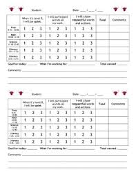 Daily Behavior Chart Points