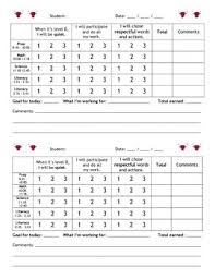 Daily Behavior Chart Points