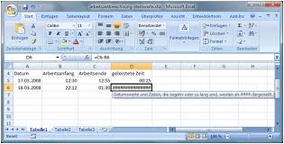 Eigentlich ist das rechnen mit stunden und minuten in excel ganz einfach: Berechnungen Mit Zeiten In Excel Durchfuhren Bsp Arbeitszeiten