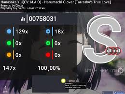 Toy Hanasaka Yui Cv M A O Harumachi Clover Tarrasky S True Love Mapset By Djulus Hd Hr Dt 51 98 Cv Ur 100 00 Fc 1 503pp Osugame Usotsuki kakuritsuron toka ichi purasu ichi ga mugen toka oshiete kureta kimi to sagashi ni yukou harumachi kuroobaa. toy hanasaka yui cv m a o