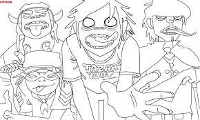 Good choice this michael jordan coloring page is the most beautiful among all coloring sheets. Gorillaz Line Art By Krisnavebryan On Deviantart Super Coloring Pages Coloring Pages Line Art