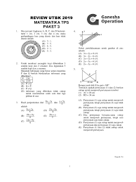 Tps kemampuan penalaran umum, tps kemampuan. Soal Review Utbk 2019 Matematika Tps Paket 3