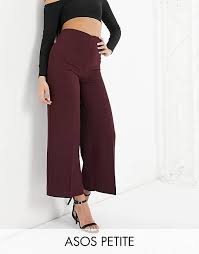 $50 off $150+, $75 off $200+, $100 off $250+! Parfaire Design Petite Wide Leg Pants With Clean High Waist In Claret Parfaire
