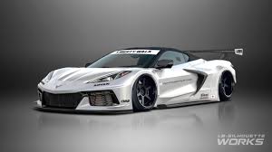 2020 chevrolet corvette stingray c8 coupe with high wing white with black stripes 1/18 diecast model car by maisto. Chevy Corvette C8 Heads To Japan Graduates From The Liberty Walk Tuning School Autoevolution