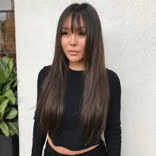 Razored wavy shag with light bangs razored shags with bangs that graze the eyebrows are a throwback to the 1970s. Long Hair With Bangs 37 Best Examples For 2021