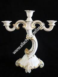 Gorgeous handwrought iron round plate with standing candleholder. Category Candle Holder Allach Porcelain